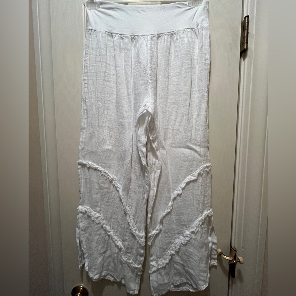 Pure Lino White Cropped Pants